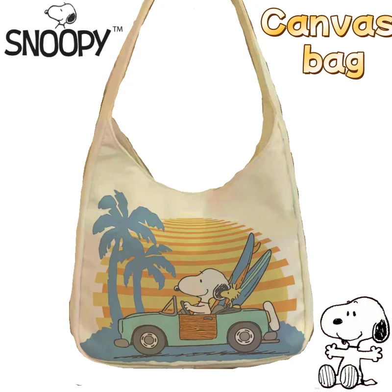 

Новая модная и универсальная сумка через плечо Snoopy Woodstock, креативная и уникальная холщовая сумка большой вместимости с героями мультфильмов.
