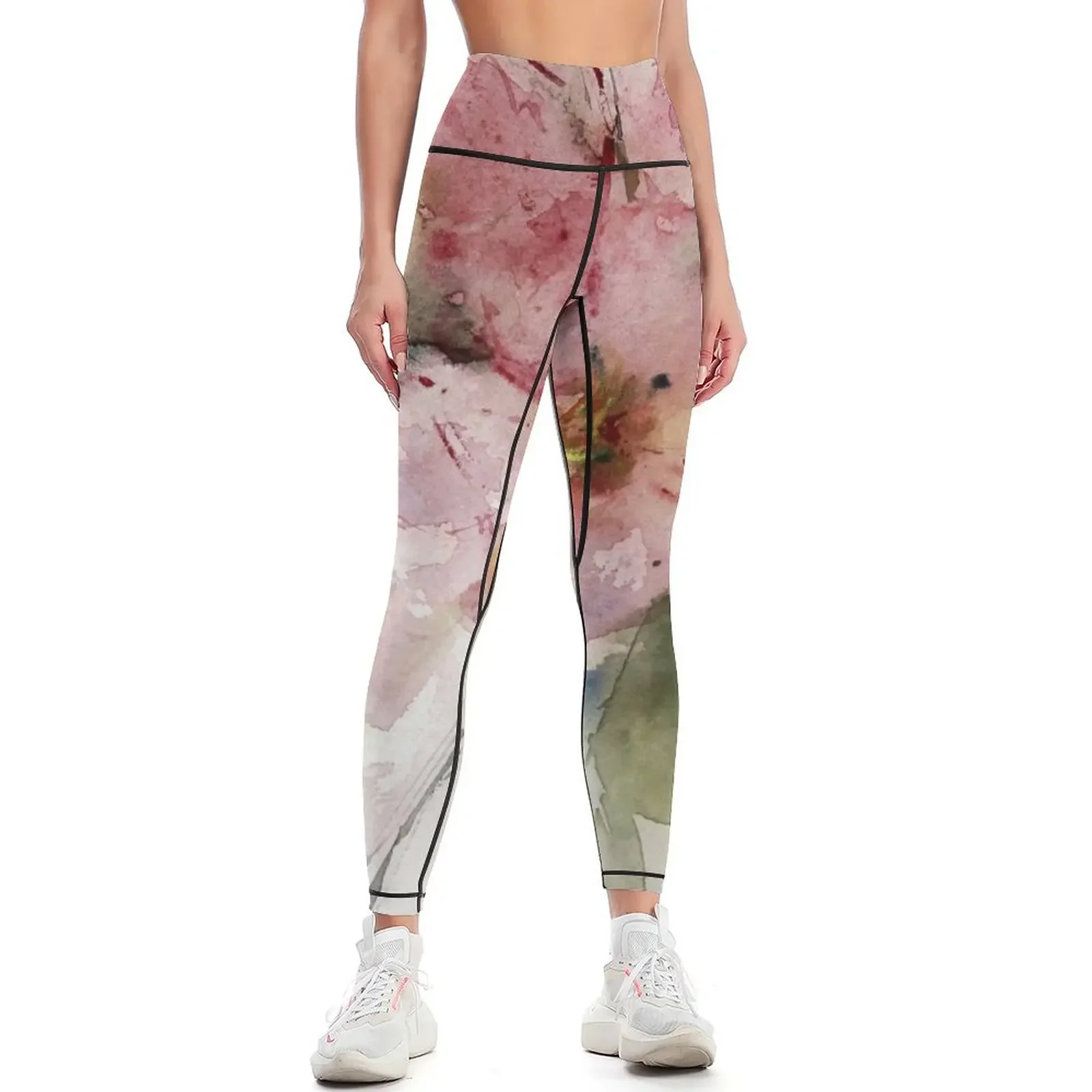 

watercolor flowers from Arcen Leggings Fitness's gym clothes Tight fitting woman gym clothing Womens Leggings