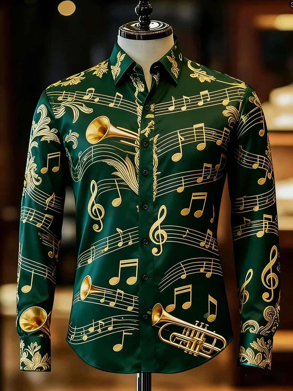 2026 New Men's Shirt, Street Style, 3D Printed High-Definition Pattern Print, Stylish Lapel Design, Versatile Trendy Men's Top