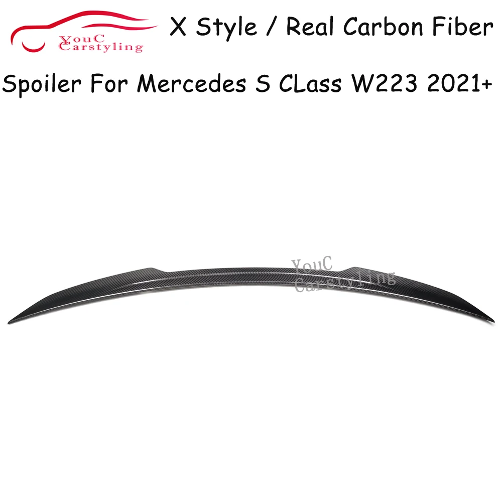 W223 X Style Carbon Fiber Trunk Boot Lip Spoiler For Mercedes S Class W223 Sedan S480 S500 S680 2021+