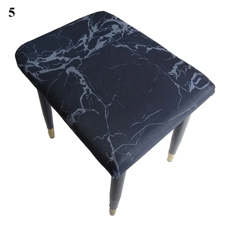 Elastic Printing Stool Slipcover Modern Rectangular Removable Anti-dirty Kitchen Stool Case Retro Printed Stretch Chair Cover