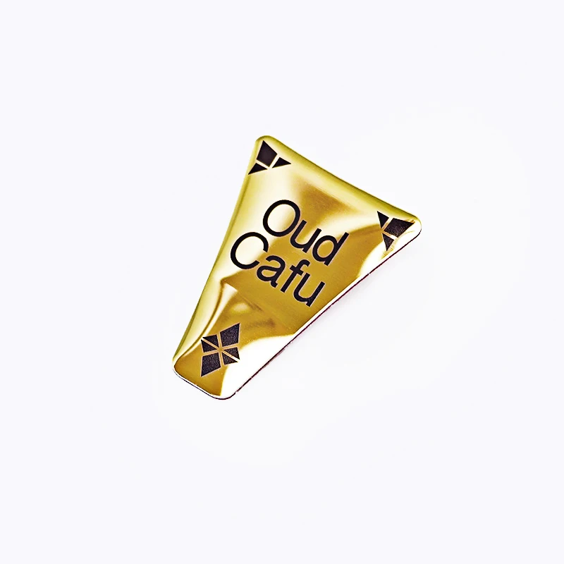 custom.Custom Brushed Embossed Aluminum Adhesive Metal Name Plate Wine Perfume Bottle Sticker