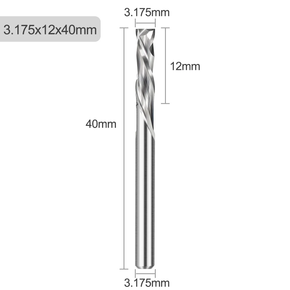 XCAN 1pc Up Down Cut Carbide Spiral Router Bit 1/8" Shank Compression End Mill 2 Flute CNC Router Bit Milling Cutter for Wood