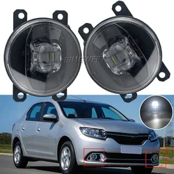 2 X Car Fog Light LED Lens Fog Driving Lamp For Renault Logan 2004-2023 Headlight DRL Accessories