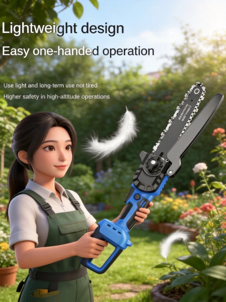 Brushless Lithium Rechargeable Handheld Mini Electric Chainsaw for Household Logging & Wood Cutting