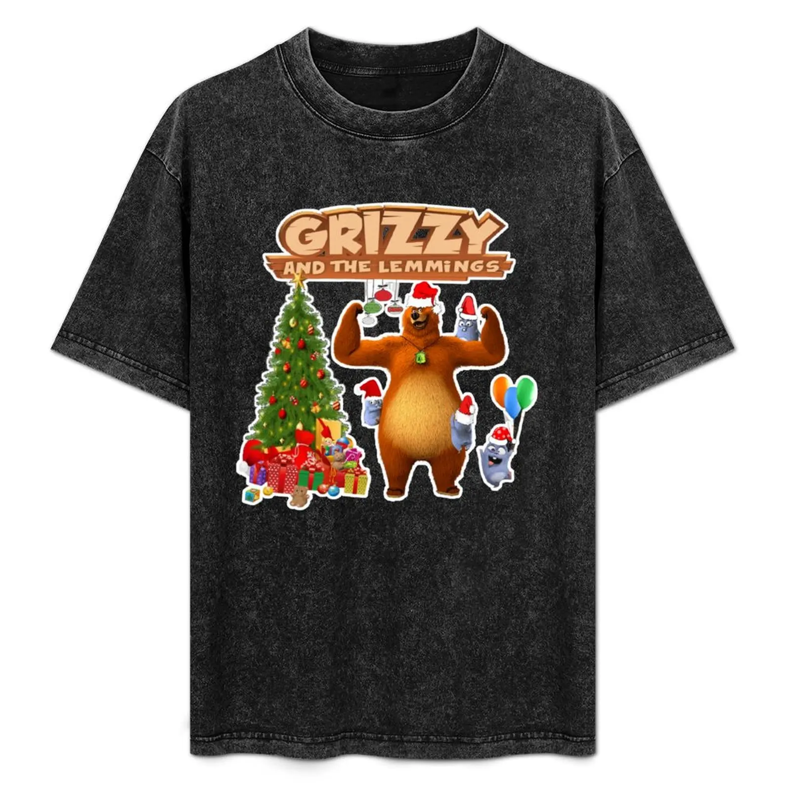 

grizzy and the lemmings T-Shirt Christmas Casual Short Sleeve Top