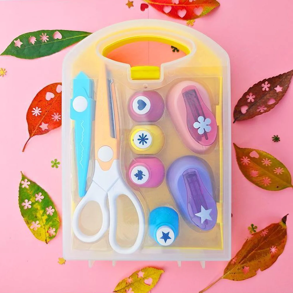 8pcs Creative Hole Punch Set,Perfect for DIY Scrapbooking and Birthday Cards. Fixed Patterns and Random Colors Available