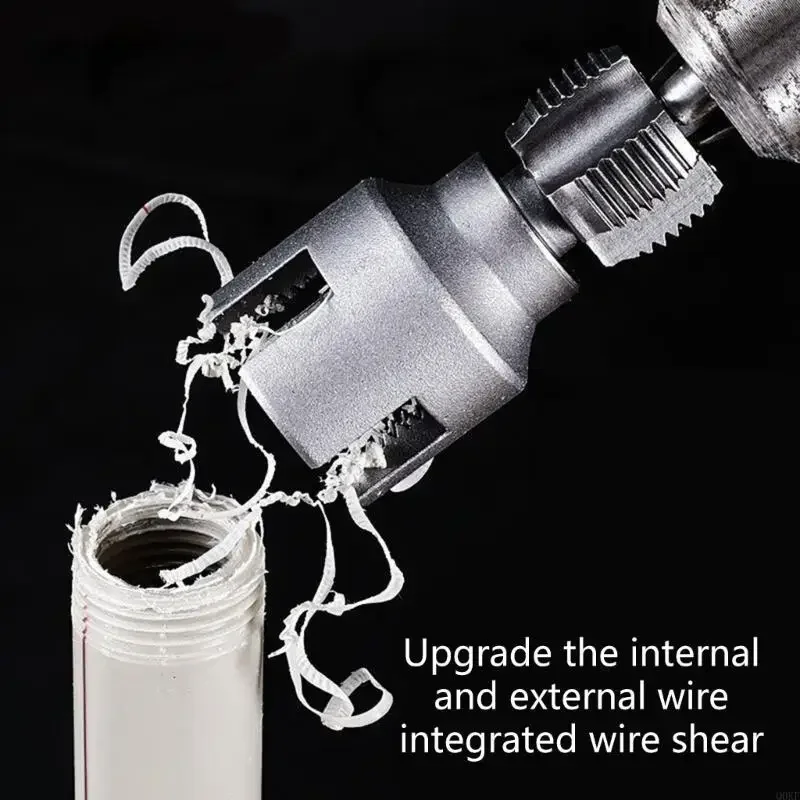 "3/4"頑丈なPVC配管用のポータブルPVCパイプスレッディング機器を備えた電動ドリルスレッカーツール