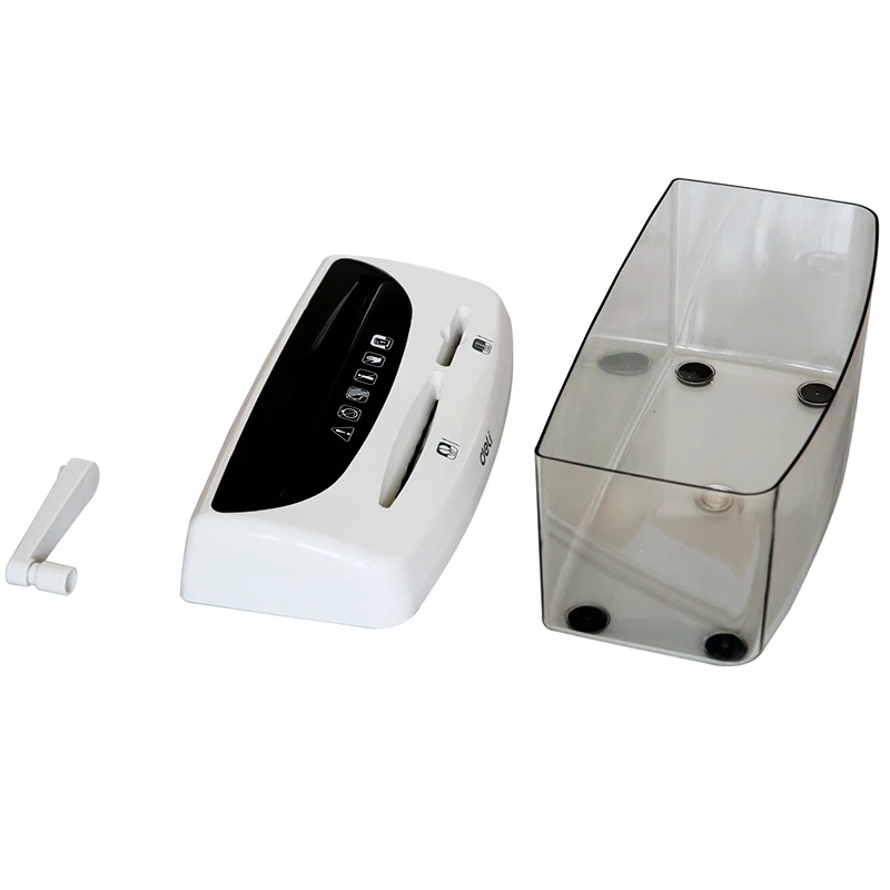 Deli 9935 Mini Desk Manual Shredder 3x23mm Security Level 4 Office Household Hand Shredder A4 For Paper Card Disks