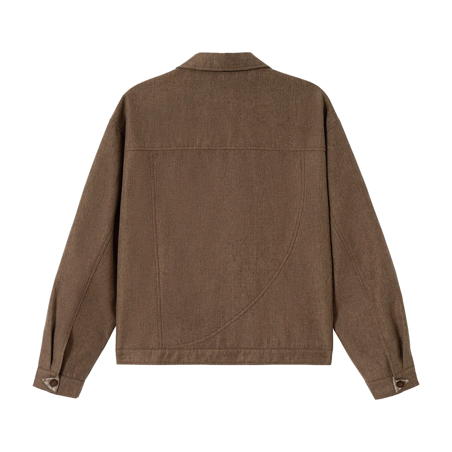 Spring Autumn New American Street Style Men Coffee Color Fitted Casual Lapel Jacket with Buttons Design Daily Streetwear