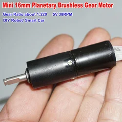 16mm Micro Mini BLDC Brushless Motor DC 5V-6V Slow Speed Planetary Gearbox Reduction Gear Motor DIY Smart Robot Car