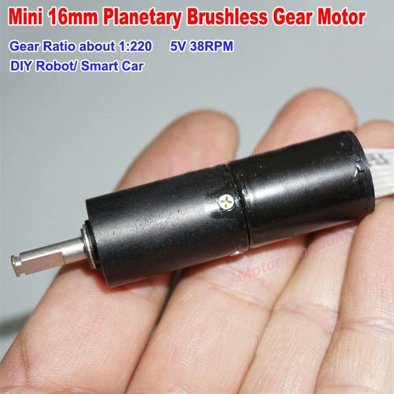 16mm Micro Mini BLDC Brushless Motor DC 5V-6V Slow Speed Planetary Gearbox Reduction Gear Motor DIY Smart Robot Car