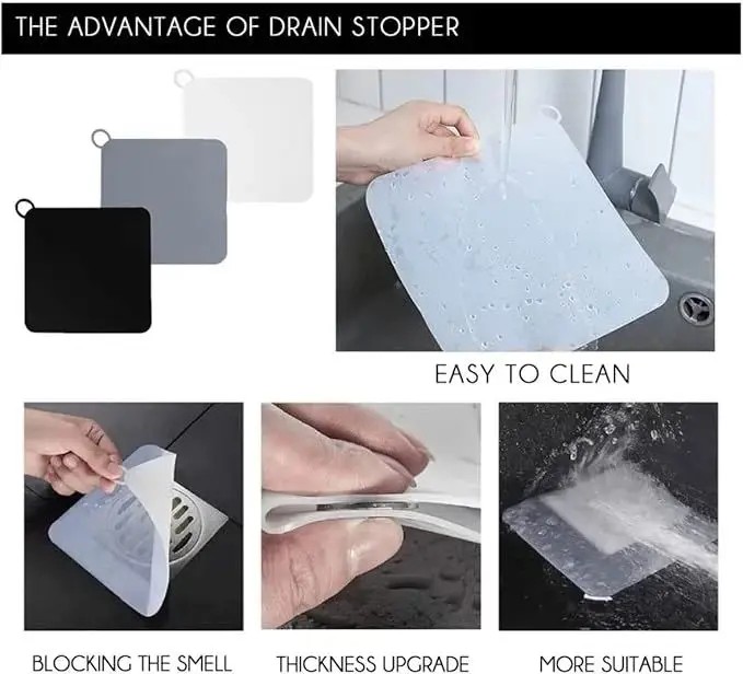 4pcs Silicone Floor Drain Deodorant Cover Bathroom Deodorant Insect-proof Seal Household Sewer Pipe Sink Anti-smell Floor Cover