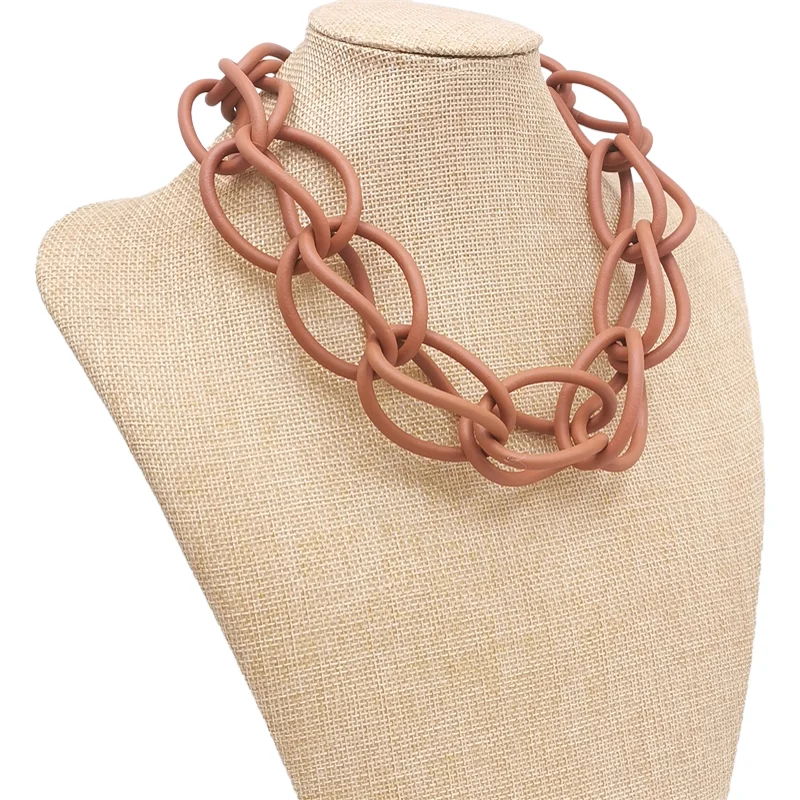 UKEBAY Neue Choker-Halskette für Damen, handgefertigtes Design, luxuriöse Pulloverkette, Gummi-Schmuck für Party, Gothic-Ethno-Halsketten – Detail 11