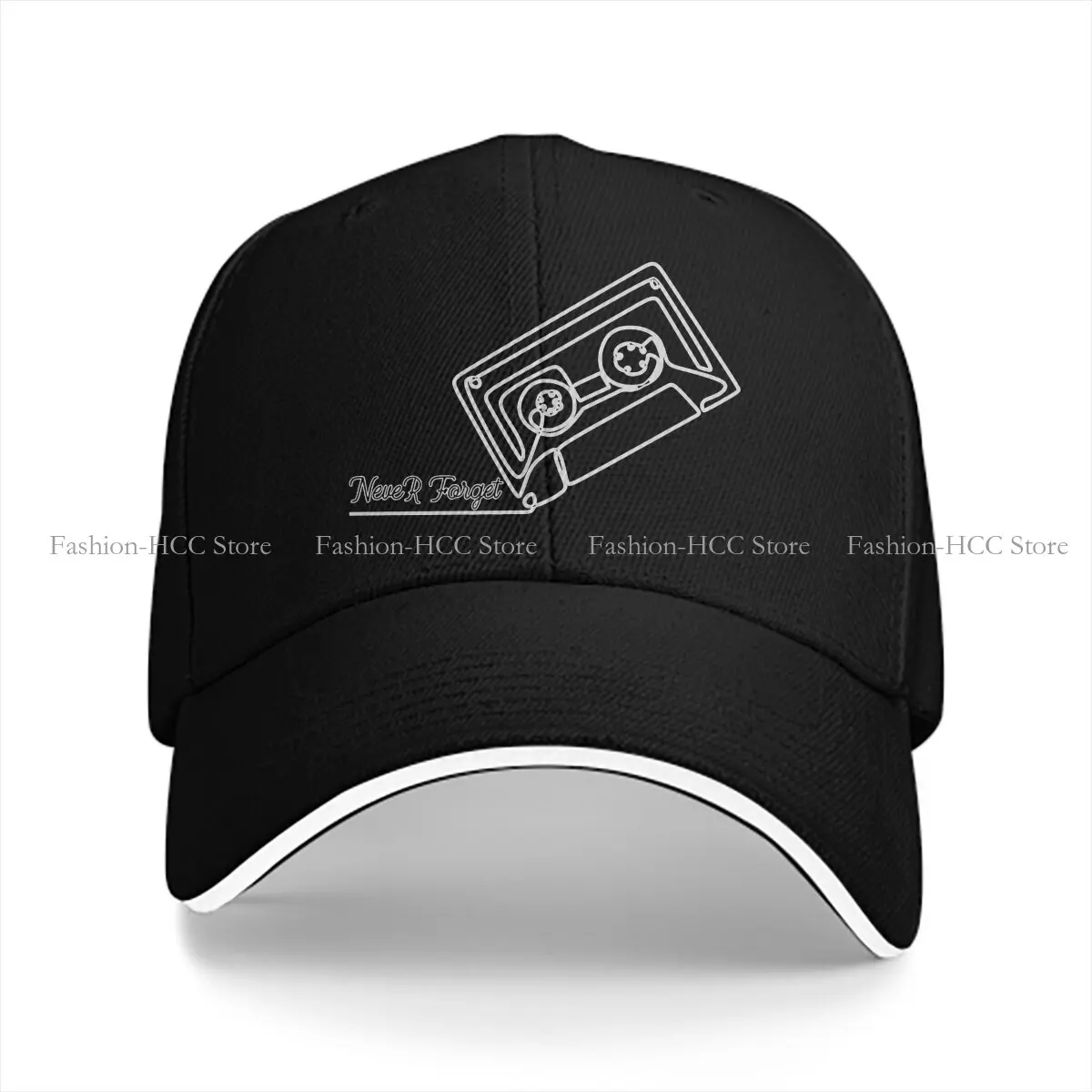 Vintage Cassette Tape Novelty Bestfriend Solid Color Baseball Caps Peaked Cap Tape Never Forget Sun Shade Hats Men Women