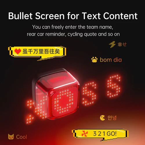 Imagen 2 del producto XOSS Nebula-sistema de luz de matriz inteligente para ciclismo, luz trasera de frenado, patrones DIY, luz trasera de freno de advertencia impermeable