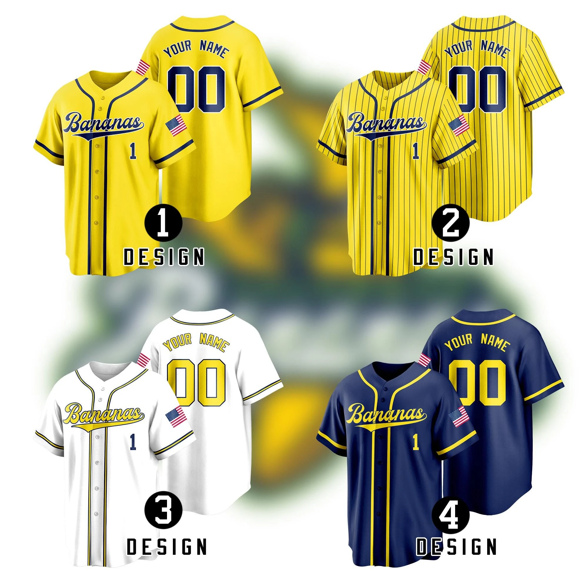 Camiseta de béisbol personalizada del equipo Bananas, camiseta divertida de Bananas, camiseta Let's Go Bananas, camiseta personalizada con nombre y número del equipo Savannah