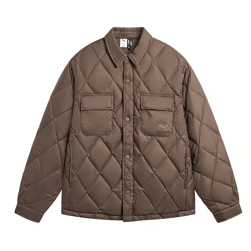 

Puma Зимняя темно-коричневая мужская и женская спортивная одежда Теплый пуховик 63576165