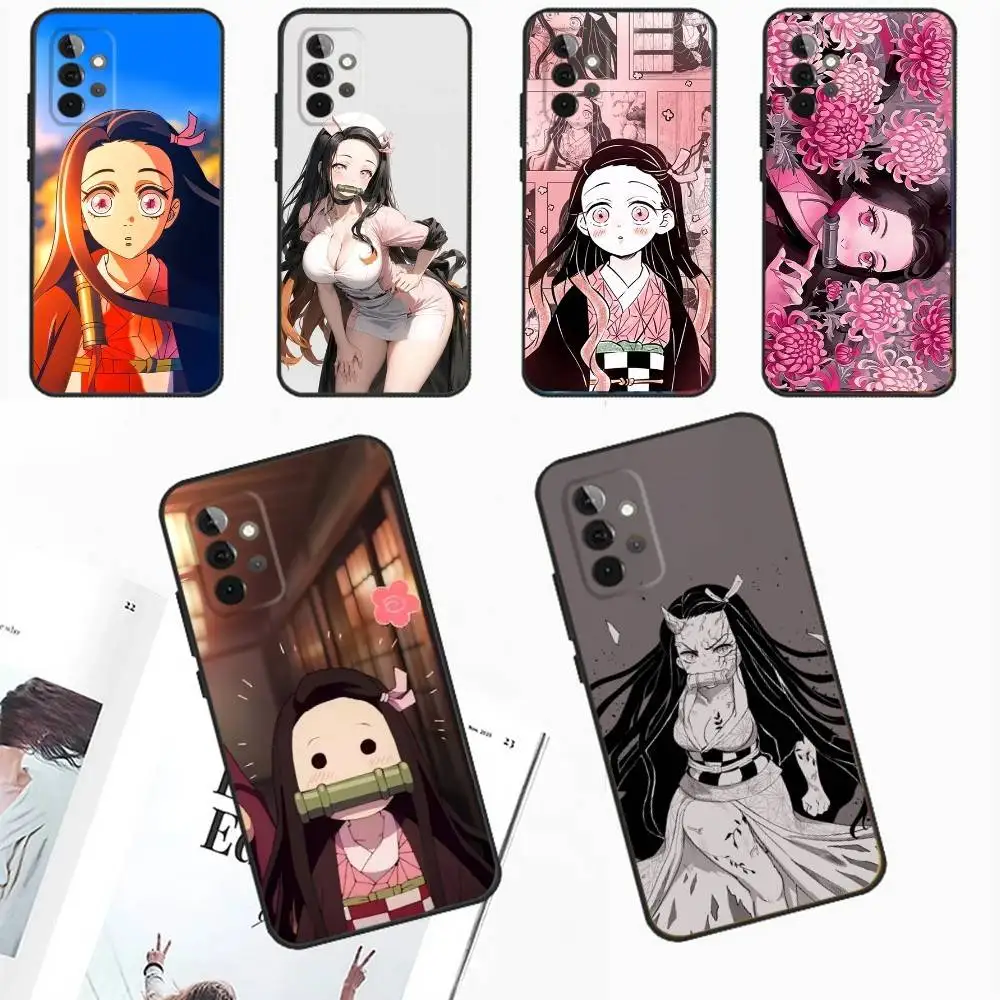 

D-DemonS Slayer Nezuko Phone Case For Samsung Galaxy A13,A21s,A22,A31,A32,A52,A53,A71,A80,A91 Soft Black Phone Cover