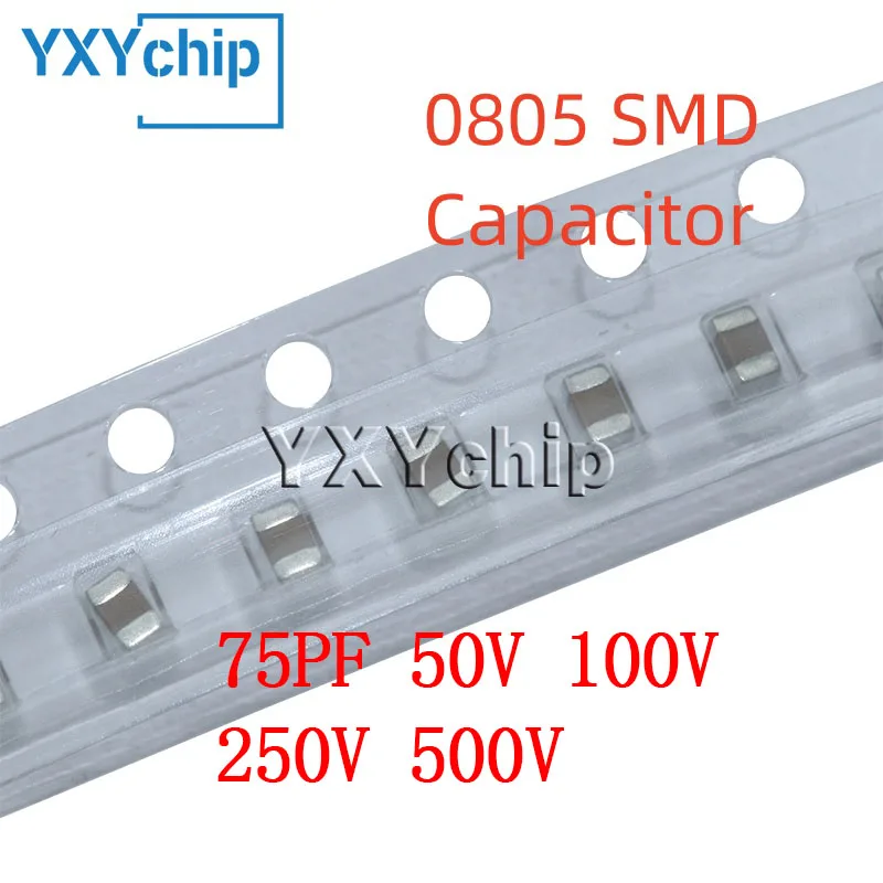 50PCS 0805 75PF 50V…