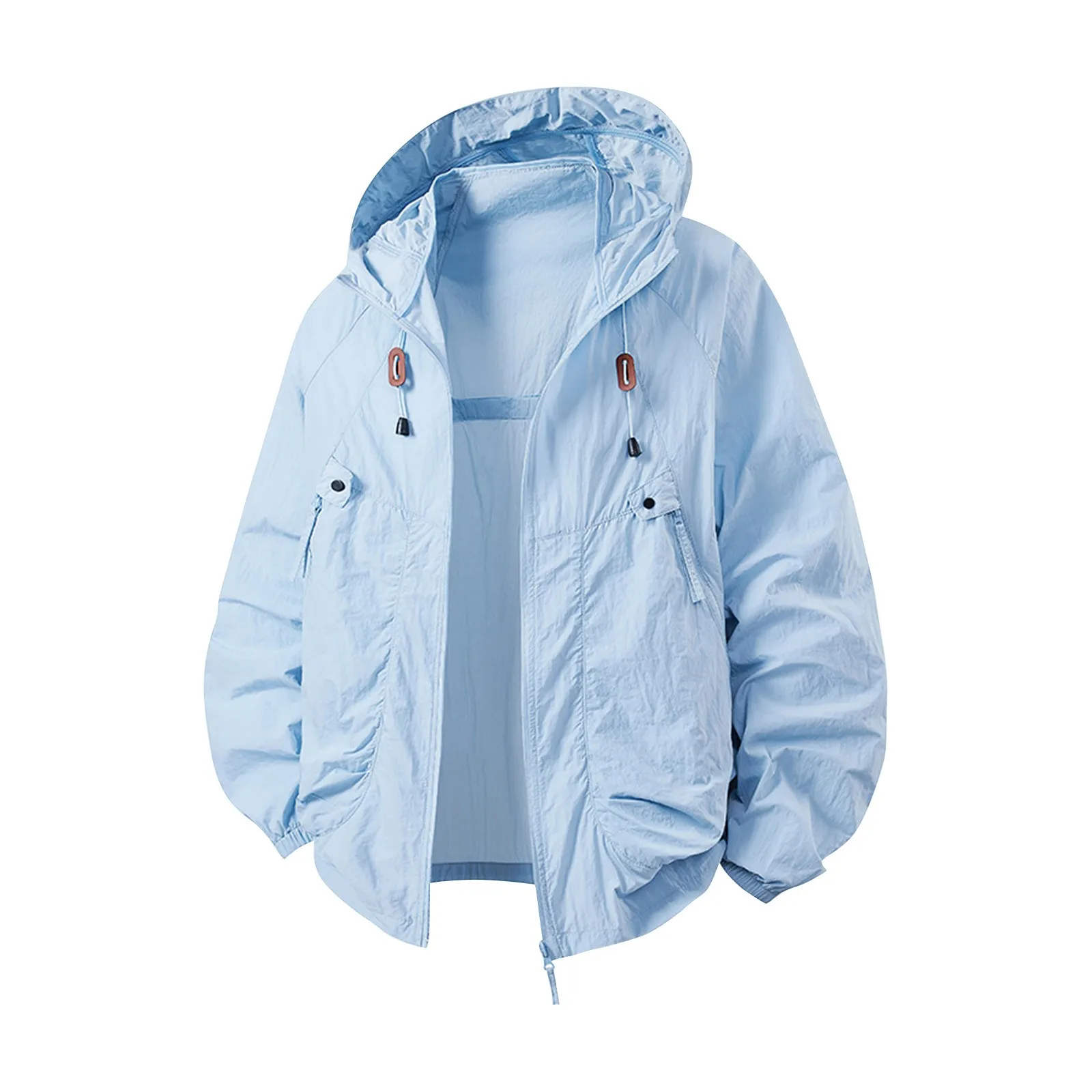 

Быстросохнущая повседневная мужская летняя спортивная солнцезащитная одежда из ледяного шелка, водонепроницаемая рубашка для пар с защитой от УФ-лучей, 2025 г.