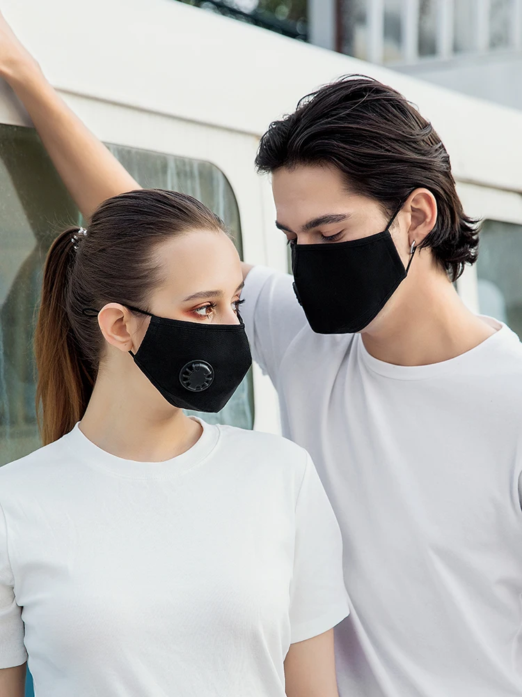 Masker Wajah Dapat Digunakan Kembali Bernapas Masker Penyaring Udara PM2.5 dengan Filter Masker Wajah Mulut Napas Masker Katun Dapat Digunakan Kembali