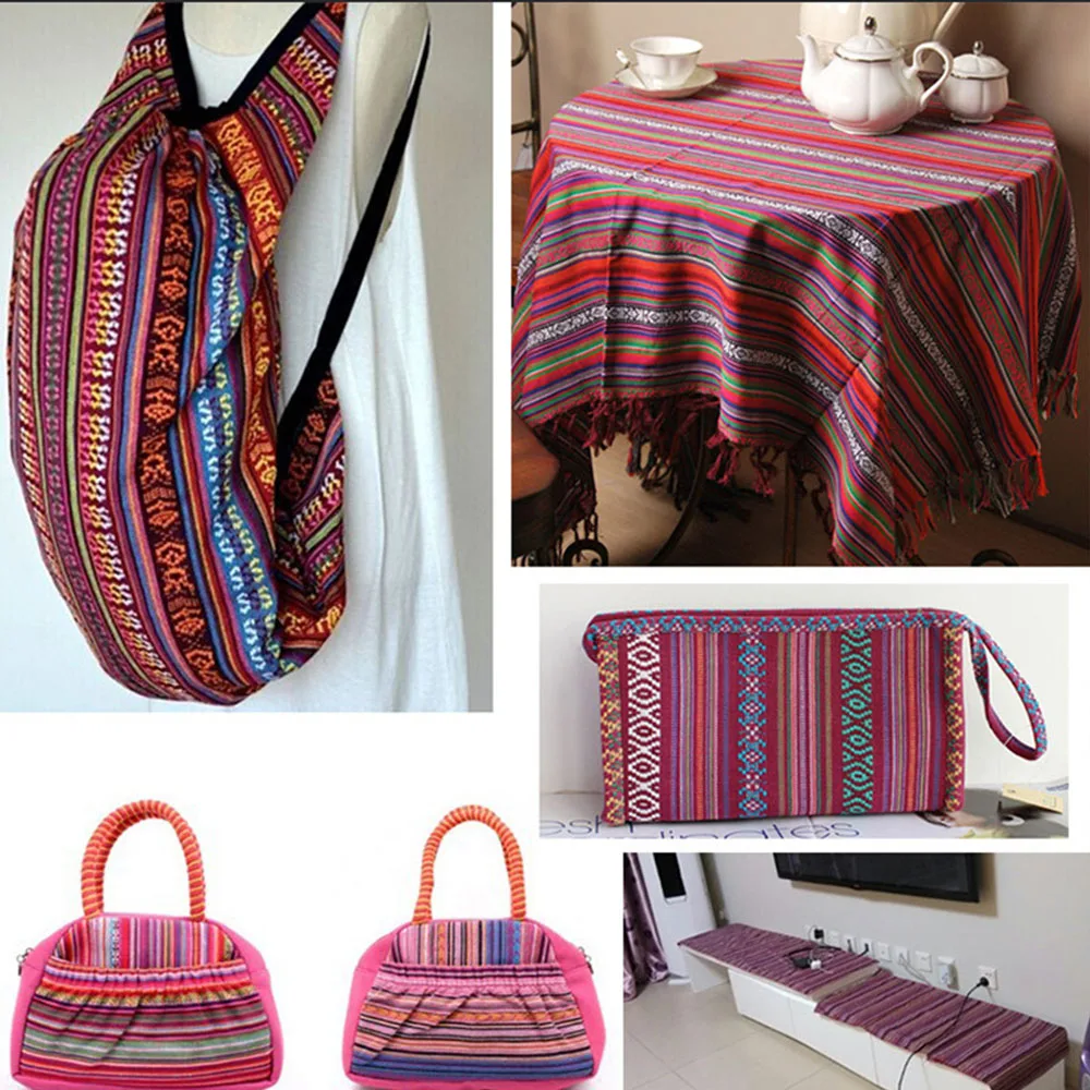 Ethnic Style Cotton Linen Fabric Textile Patchwork For Bedding Cushion Children Clothing Curtains Sewing DIY Quilting Upholstery