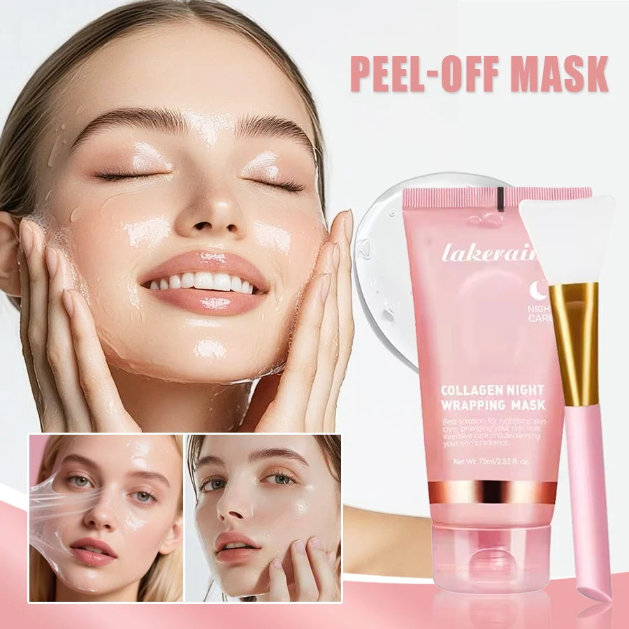 

Коллагеновая отшелушивающая маска, увлажняющая, глубоко очищающая, против морщин, маски для ухода за кожей лица, увлажняющая ночная коллагеновая маска, крем.