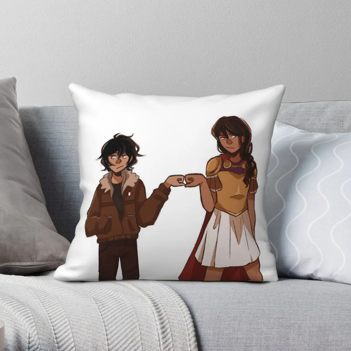Percy Jackson Nico And Reyna Square Pillowcase Polyester Linen Velvet Pattern Decorative Throw Pillow Case Home Cushion Cover