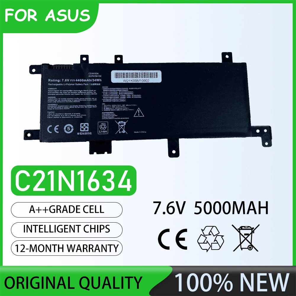 7.6V  5000mAh C21N1634 Laptop battery For ASUS VivoBook A580U ASUS VivoBook FL5900L ASUS VivoBook X542U ASUS VivoBook FL8000U