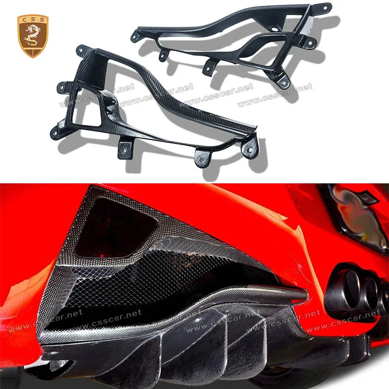 2Pcs Car Rear Tail Lights Cover Trim Bezels For Ferrari 458 OEM Style Dry Carbon Fiber Taillights Lamp Protector Guard Covers