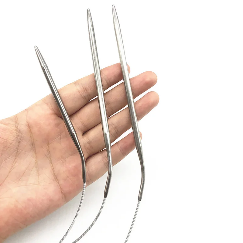 60/43/120cm Stainless Steel Circular Knitting Needles Crochet Needles For Knitting DIY Weaving Pins Needle Craft Tools