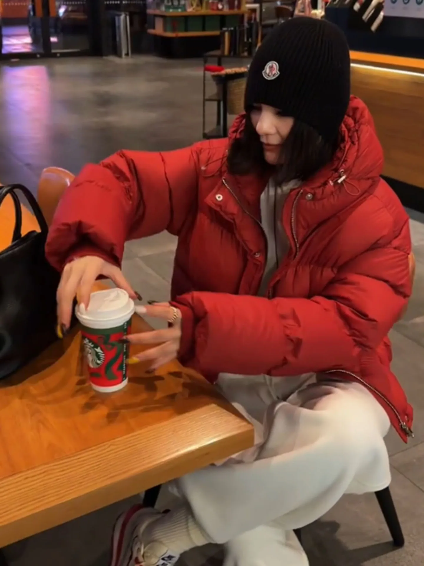 Sli ort vermelho feminino para baixo Jaet Faionable casual fibra de poliéster quente Thiened inverno casaco de pão