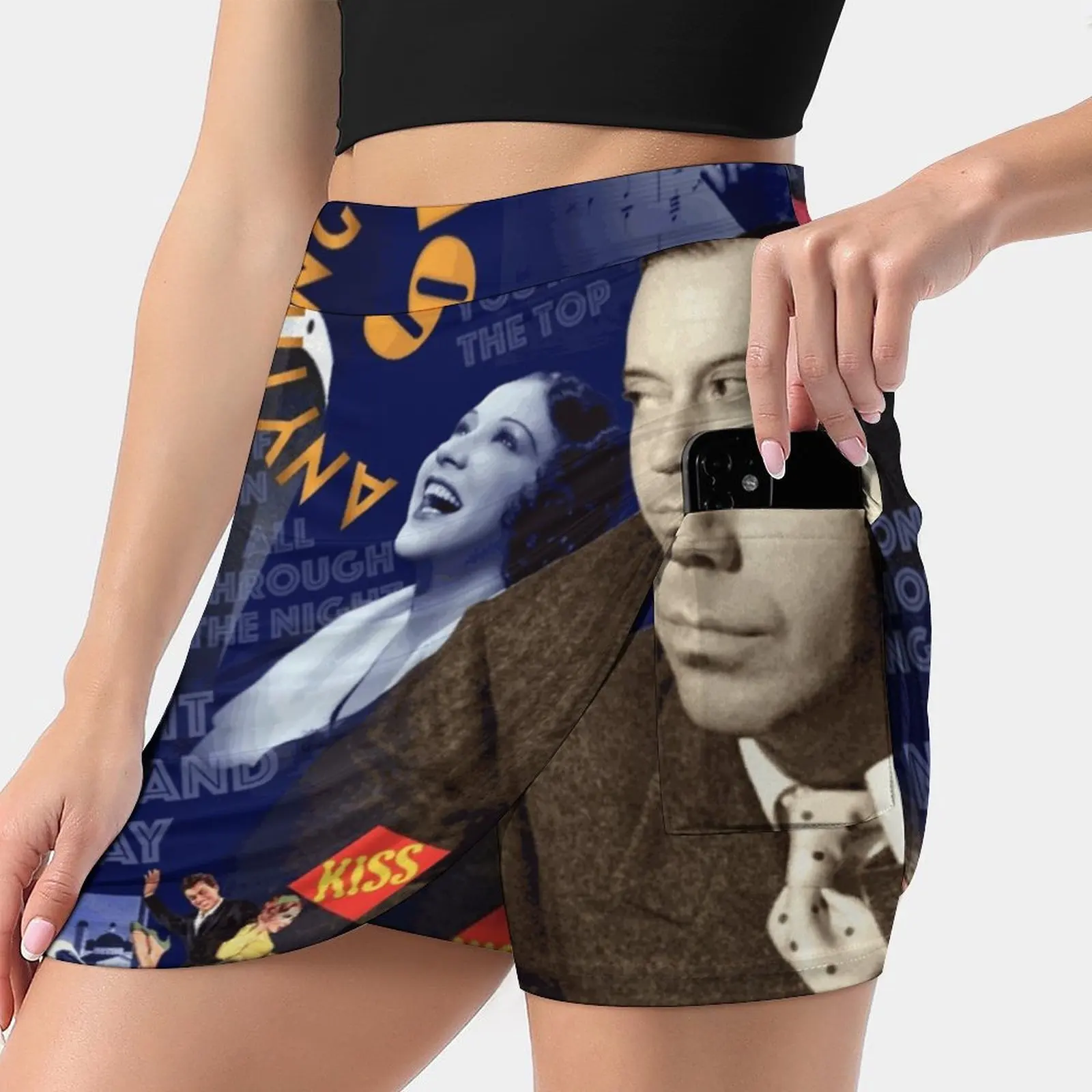 Cole Collage Portrait Women'S Fashion Sporting Skirt With Pockets Tennis Golf Running Skirts Collage Composer Idol Oscar Movies