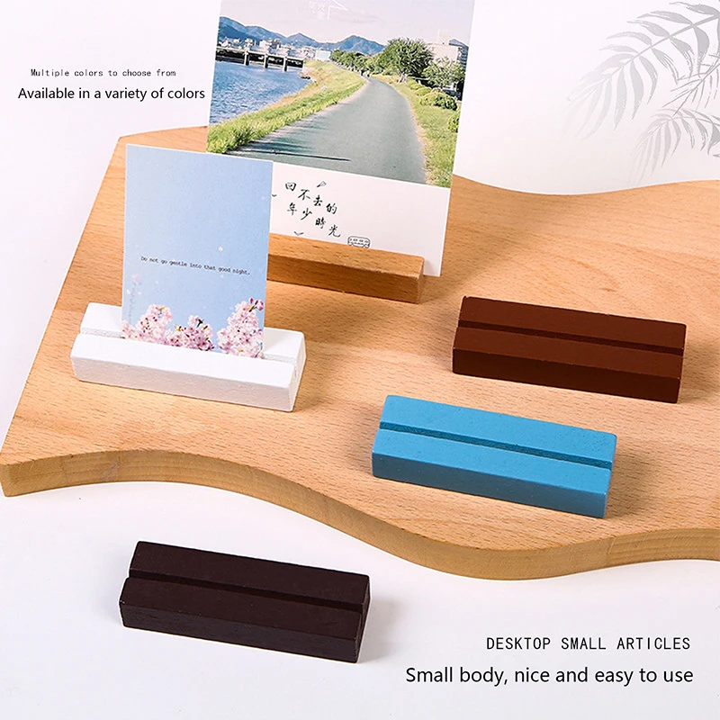 Colorful Wooden Photo Holder Wedding Decoration Table Number Holder Message Card Place Card Postcard Stand Office School Supply