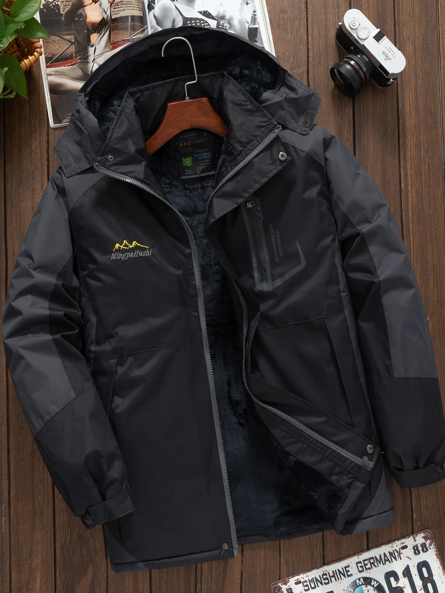 

Мужская зимняя повседневная ветрозащитная водонепроницаемая теплая куртка Thiened Fce Cotton Jaet свободного кроя в городском стиле