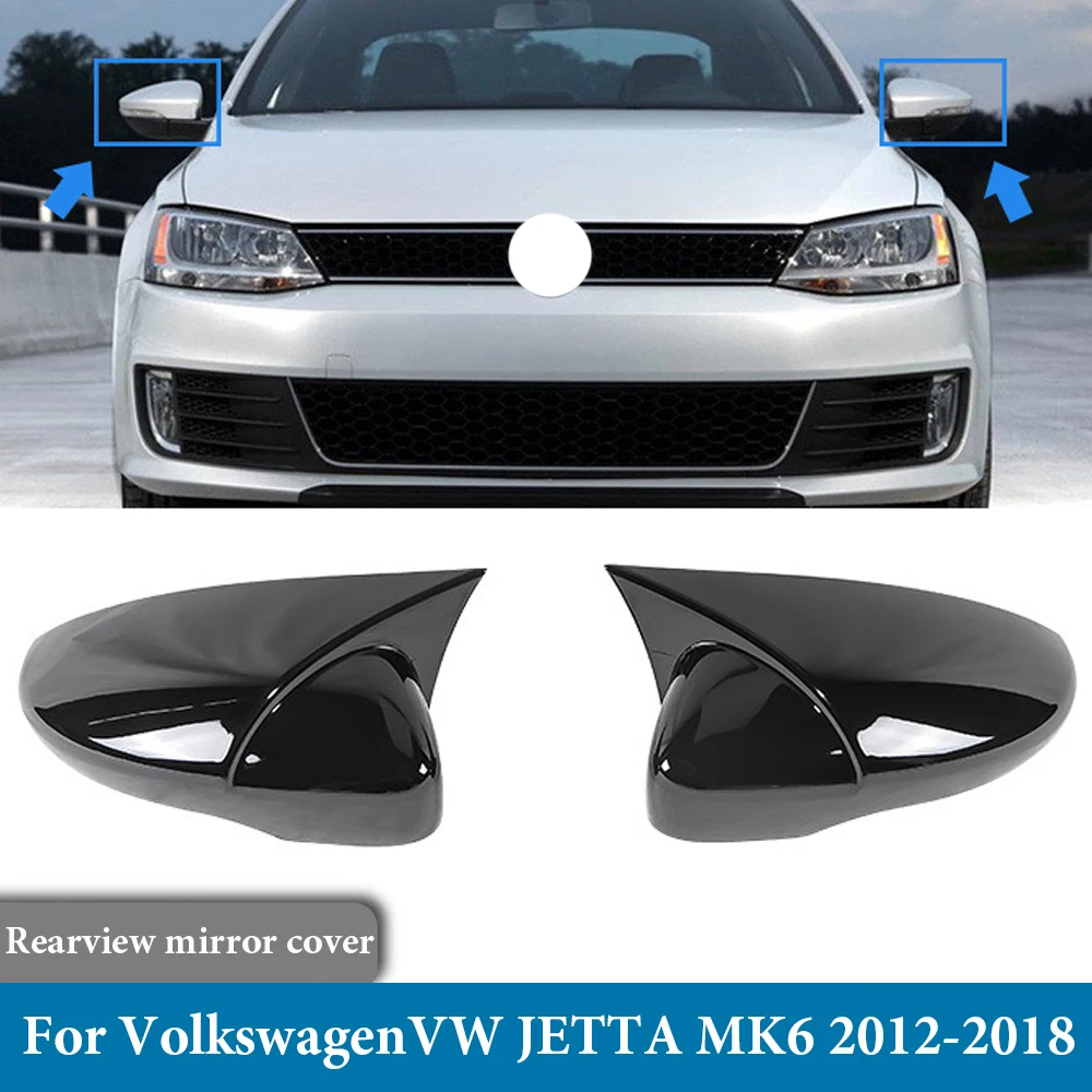 2X Side Wing Mirror Cover Caps For Volkswagen VW JETTA MK6  2012 2013 2014 2015 2016 2017 2018 Rearview Mirror Cover Add on