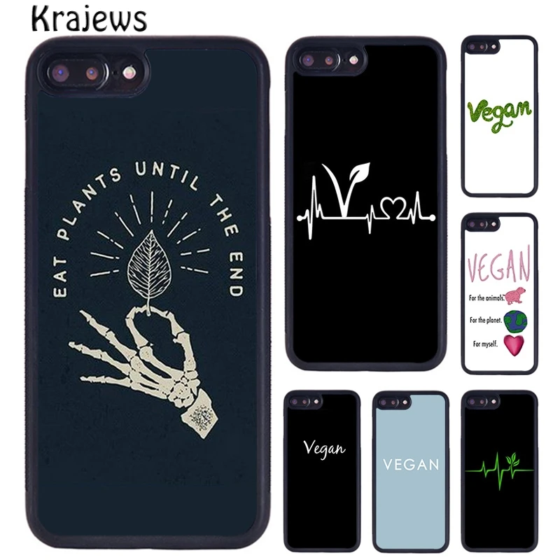 Krajews Vegan Vegetables Veggies Phone Case Cover For iPhone 16 15 14 plus X XR XS 11 12 13 pro max coque