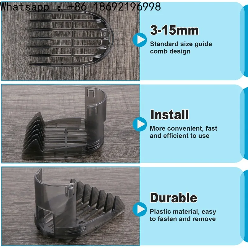 A01R! Peine para Cortadora de Cabello de 3-15 mm para Philips QC5510 QC5530 QC5550 QC5560 QC5570 QC5580, Peine de Repuesto para Recortadora de Cabello