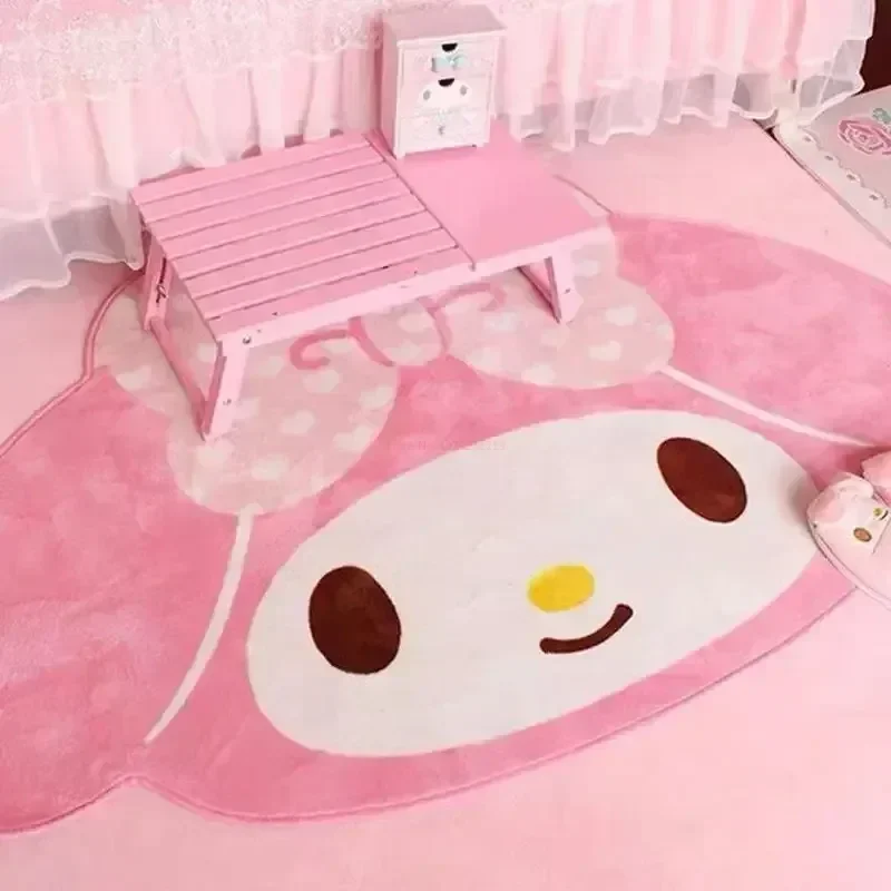 Alfombra Saniro My Melody de 60x90cm, alfombras Kawaii de piel suave para el hogar, alfombra para el suelo del dormitorio de las niñas, felpudo decorativo, regalo de dibujos animados