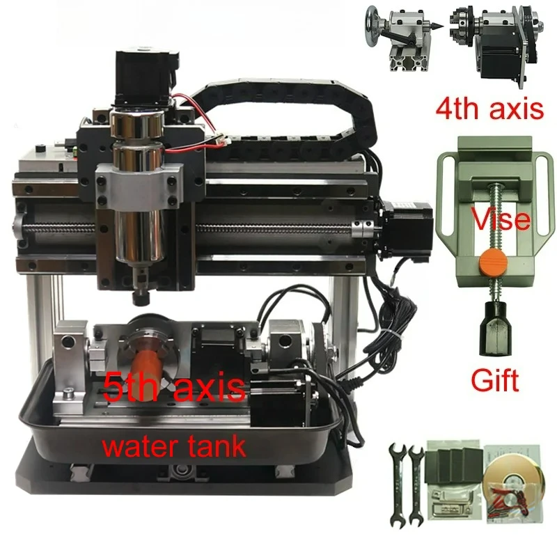 

Customizable Square Line Rail Cnc Router Axis Metal Milling Drilling Machine 500W Spindle USB Port Wood