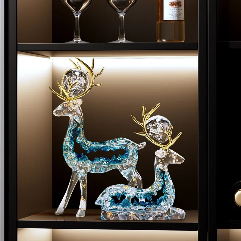 Deer ornaments, a pair of light luxury high-end living room, fortune entrance, TV cabinet, wine cabinet decoration, moving