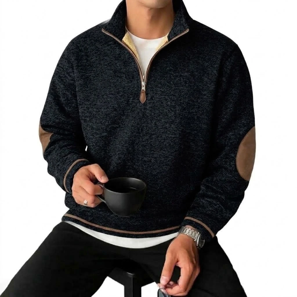 Neue Herren Winter Pullover Sweatshirts Fleece Reißverschluss Sweatjacken Lässiger Stehkragen Warme Thermo-Oberbekleidung Schwere Jacke Mantel – Detail 4