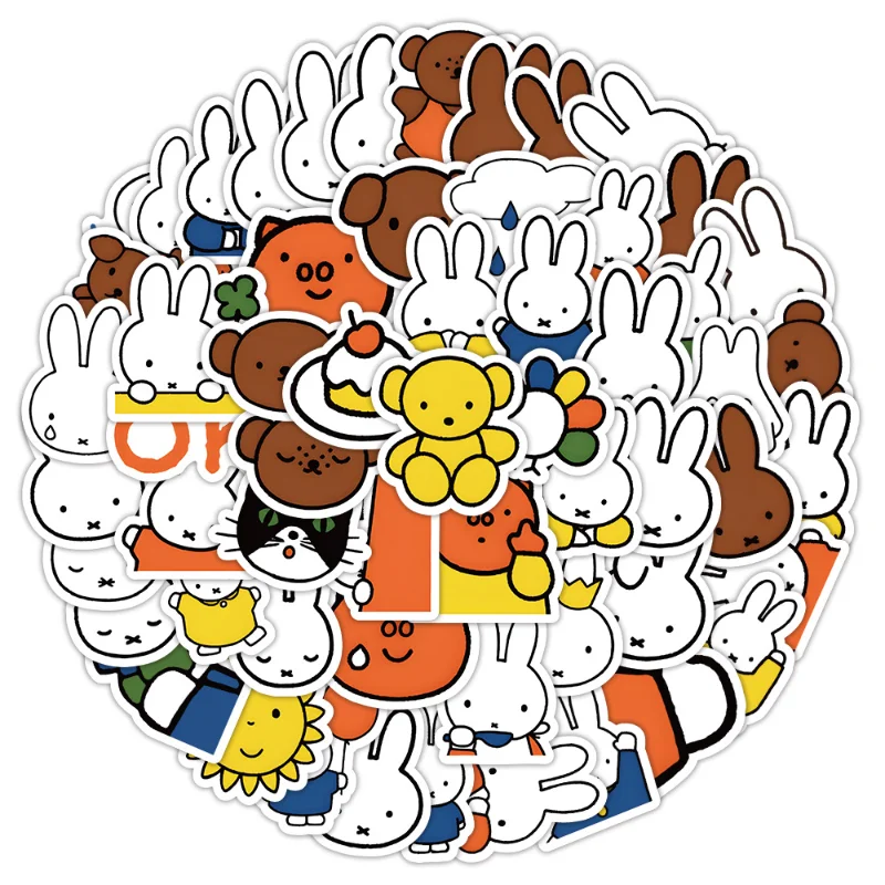 Cute Miffy Stickers Cartoon Rabbit Girl Pocket Decoration Kawaii Phone Case Ipad Notebook Waterproof Stickers Gifts New - view 3