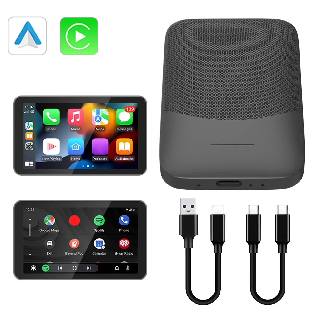 

Wireless Carplay Andriod Auto Adapter Smart AI Box Plug and Play BT WiFi for OEM Wired Carplay Andriod Auto Car Models