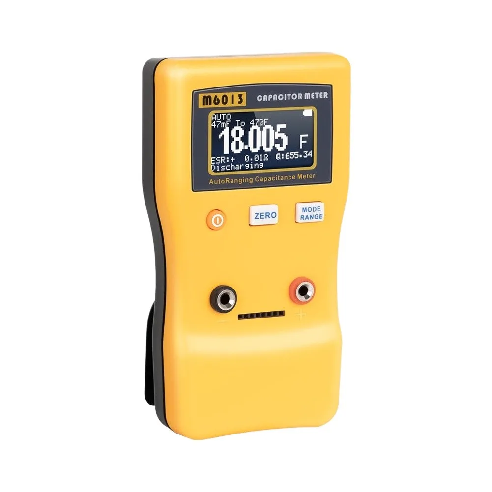 Automatic Capacitance Meter M6013 Digital Tester for Capacitor Verification and Circuit Troubleshooting with 5-Digit LCD Display