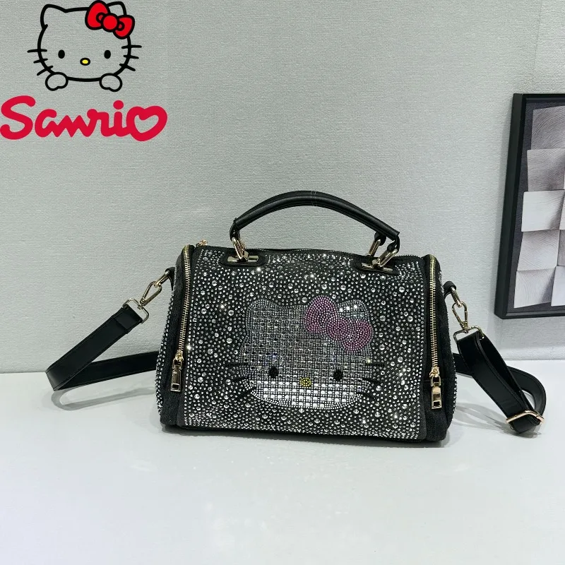 

Hello Kitty New Women's Handbag Fashion High Quality Diamond Inlaid Shoulder Bag Cartoon Large Capacity Women's Crossbody Bag