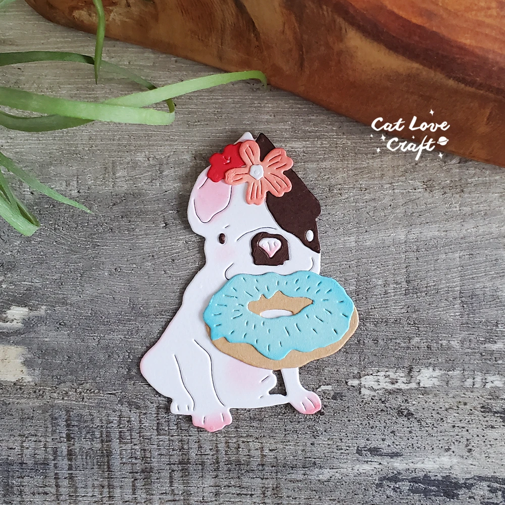 Catlove Doughnut Dog Animal Metal Cutting Dies Scrapbooking Stencil Die Cuts Card Making DIY Craft Embossing New Dies For 2023