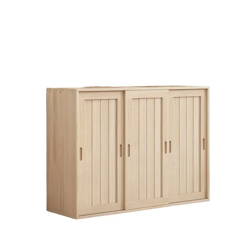 for Sliding Door Locker Balcony Sunscreen Cabinet Bay Window Counter Low Cabinet Multi Layer Space Saving Storage Solid Wood