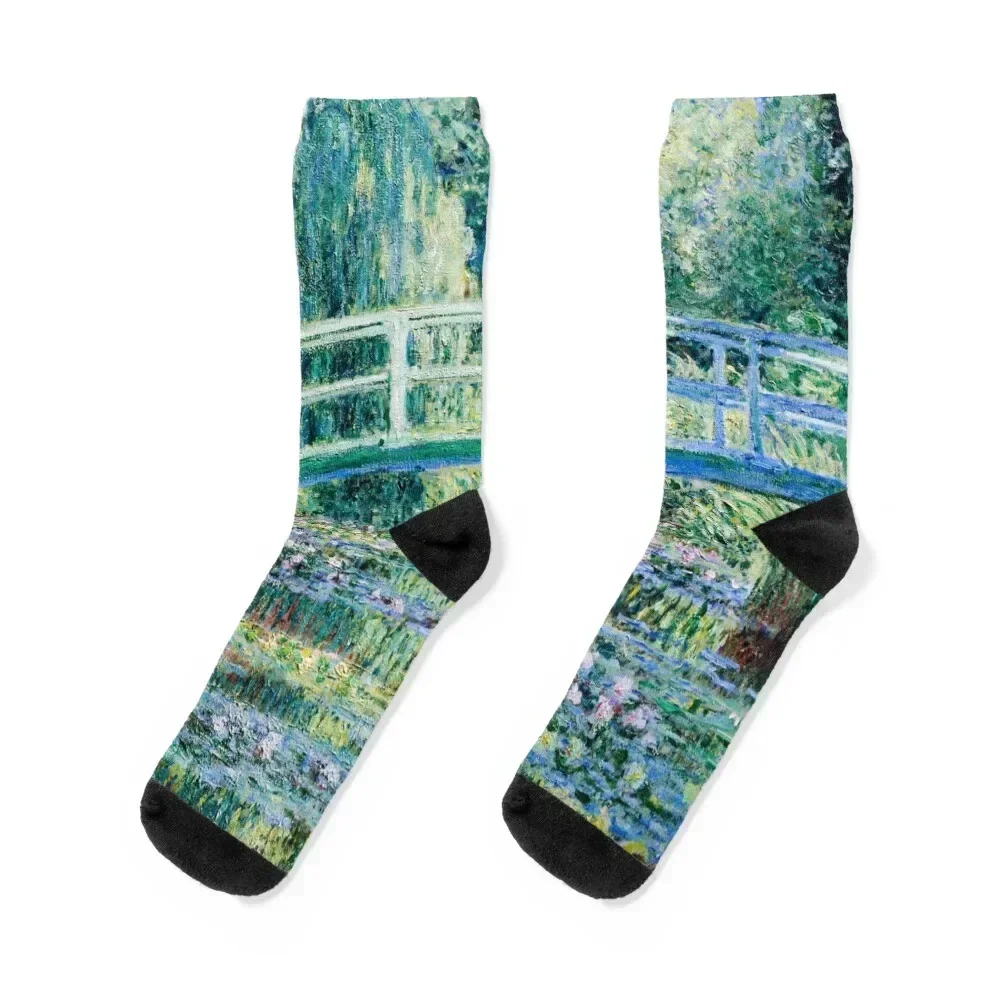 Monet Water Lilies and Japanese Bridge 1899 Socks New year's anti-slip Toe sports Running Socks Women's Men's